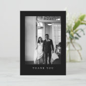 Classic Formal Black Wedding Photo Thank You Card サンキューカード (スタンド正面)