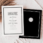 Classic Formal Black White Wedding Monogram セーブザデート<br><div class="desc">This Classic Formal Black White Wedding Monogram Save the Date design sets the tone for a sophisticated and elegant event for spring, summer, fall, or winter. Timeless black and white offers polished dark and light contrasting details of chic borders and vintage styling- a curated look that can truly showcase a...</div>