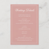 Classic Formal Dusty Rose Script Wedding Details エンクロージャーカード (正面)