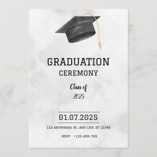 Classic Formal Graduation Announcement  招待状 (正面)