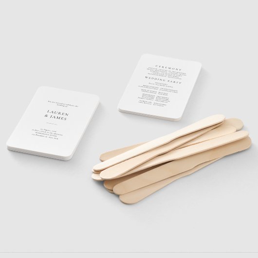 Classic Formal Modern Wedding Program Fan ハンドファン (組立なし)