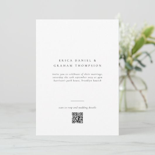 Classic Formal QR Code Wedding Photo Invitation 招待状 (スタンド正面)