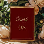 Classic Formal Script Wine Red Wedding テーブルナンバー