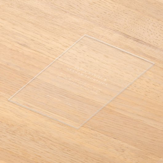 Classic Formal Wedding Acrylic アクリル招待状 (レイダウン)