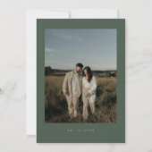 Classic Formal Wedding Photo Dark Green Invitation 招待状 (裏面)