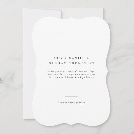 Classic Formal Wedding Photo Invitation 招待状 (正面)