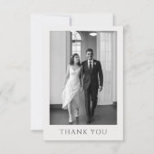 Classic Formal Wedding Photo Monogram Thank You サンキューカード (正面)