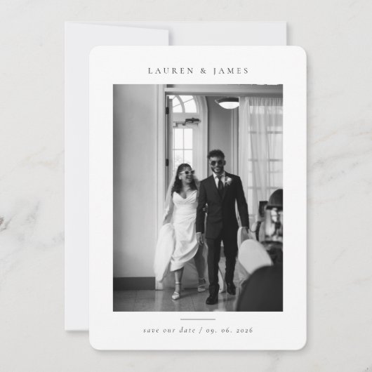 Classic Formal Wedding Photo Save the Date セーブザデート (正面)