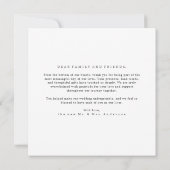 Classic Formal Wedding Photo Square Thank You Card サンキューカード (裏面)