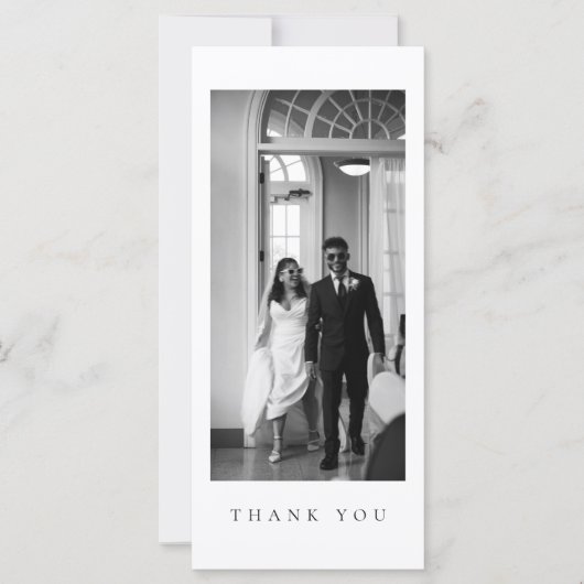Classic Formal Wedding Photo Strip Thank You Card (正面)