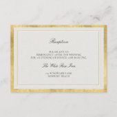 Classic Frame Elevated Gold Ecru Wedding Reception エンクロージャーカード (正面)