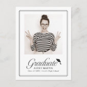 Classic Framed Elegant Script Photo Graduation ポストカード (正面)