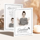 Classic Framed Elegant Script Photo Graduation 招待状