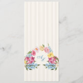 Classic French Blue Floral Monogram Wedding メニュー (裏面)