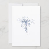 Classic French Blue Flowers & Ribbons Photo サンキューカード (裏面)