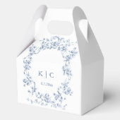 Classic French Blue Flowers & Ribbons Wedding フェイバーボックス (正面)