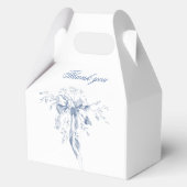 Classic French Blue Flowers & Ribbons Wedding フェイバーボックス (裏面)