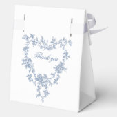 Classic French Blue Flowers & Ribbons Wedding フェイバーボックス (裏面)