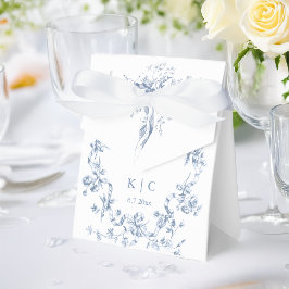 Classic French Blue Flowers & Ribbons Wedding フェイバーボックス