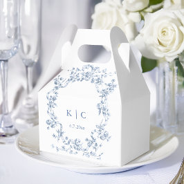 Classic French Blue Flowers & Ribbons Wedding フェイバーボックス