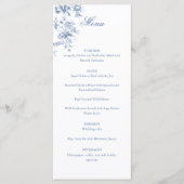 Classic French Blue Flowers & Ribbons Wedding メニュー (正面)