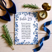 Classic French Blue Toile Seating Chart Card 招待状