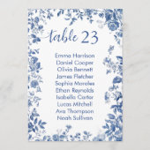 Classic French Blue Toile Seating Chart Card 招待状 (正面)