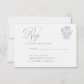 Classic French Blue Wedding RSVP card (正面)