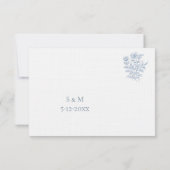 Classic French Blue Wedding RSVP card (裏面)