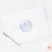 Classic French Blue White Floral Birds Wedding  ラウンドシール (封筒)