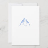  Classic French Blue White Floral Wedding  招待状 (裏面)