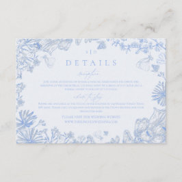 Classic French Blue White Floral Wedding Enclosure エンクロージャーカード