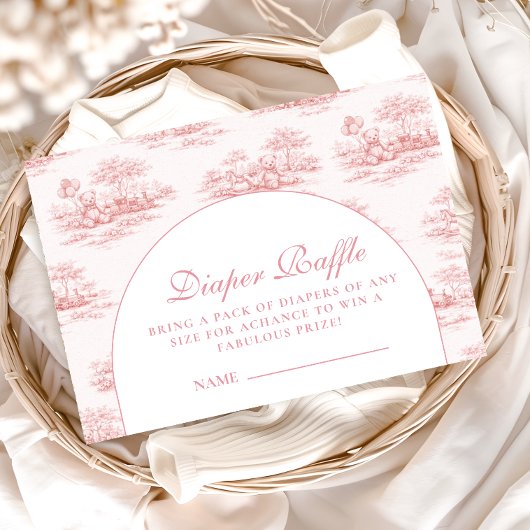 Classic French Country Baby Shower Diapper Raffle エンクロージャーカード