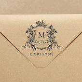 Classic French Floral Crest Monogram ラバースタンプ
