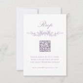 Classic French Lavender Floral Border Wedding RSVP 招待状 (正面)