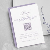 Classic French Lavender Floral Border Wedding RSVP 招待状