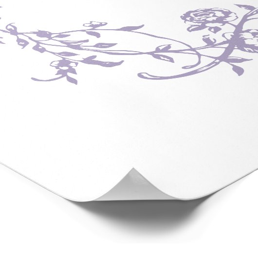 Classic French Lavender Floral Wedding Welcome ポスター (角)