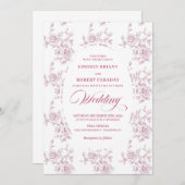 Classic French Toile Roses Wedding Invitation 招待状 (正面/裏面)