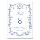 Classic French Victorian Blue Frame Wedding テーブルナンバー (正面)