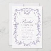 Classic French Victorian Lavender Bridal Shower 招待状 (正面)