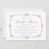 Classic French Victorian Lavender Bridal Shower 招待状 (正面)