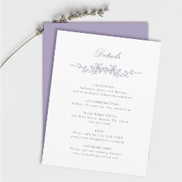 Classic French Victorian Lavender Wedding Details エンクロージャーカード