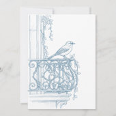 Classic French Victorian Toile Blue Bridal Shower 招待状 (裏面)