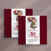 Classic fun 50th lady birthday guest memory book ゲストブック