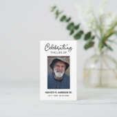 Classic Funeral Celebrating Life Photo Prayer Card 名刺 (スタンド正面)