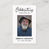 Classic Funeral Celebrating Life Photo Prayer Card 名刺 (正面)