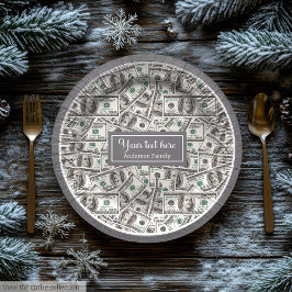 Classic funny gift dollar pattern personalized ペーパープレート