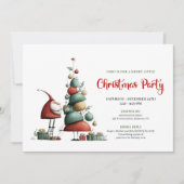 Classic Funny Santa Red Green Holiday Invitation 招待状 (正面)