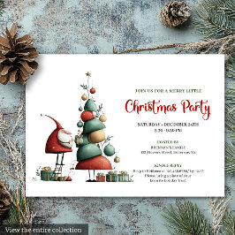 Classic Funny Santa Red Green Holiday Invitation 招待状