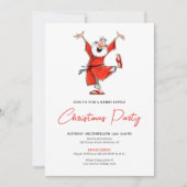 Classic Funny Santa Watercolor Christmas Invite 招待状 (正面)